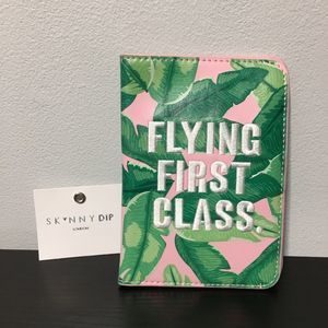 NEW SKINNYDIP London Flying First Class Passport Holder Green Pink Tropical